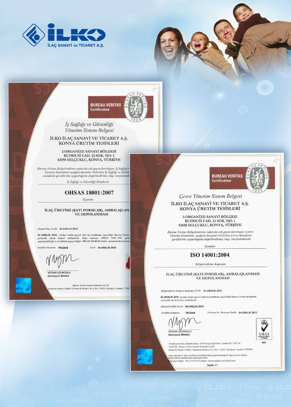  İLKO İlaç, Çevre ve İş Sağlığına Verdiği Önemi Belgelendirdi