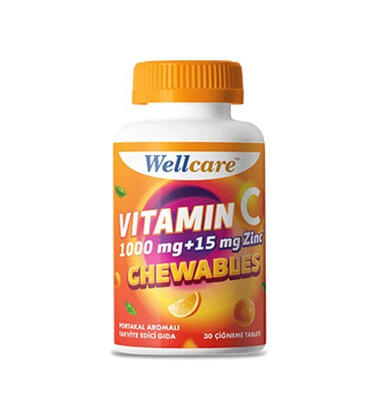Wellcare Vitamin C 1000 mg + 15 mg Zinc Çiğneme Tableti 30'lu 