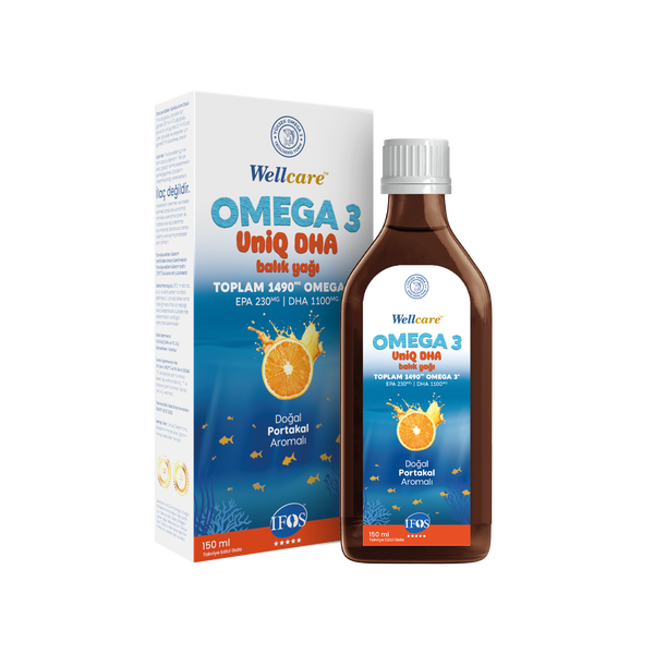 Wellcare UniQ DHA Omega 3 Doğal Portakal Aromalı Balık Yağı